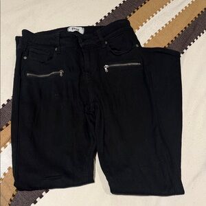 PAIGE Black Zip-Pocket Skinny Jeans